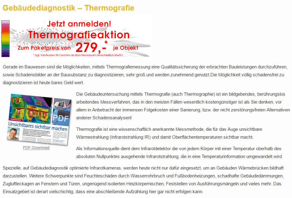 Thermografie, Gebäudediagnostik 