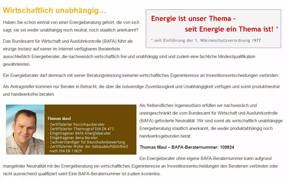 Energieberater für 69168 Wiesloch: Statik- und Energieplanungsbüro Franz Maul.